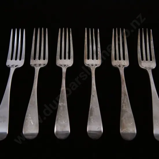 Set Of 6 Geo III Scottish S/S Dessert Forks