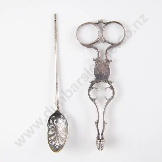 Pair Antique S/S Sugar Nips