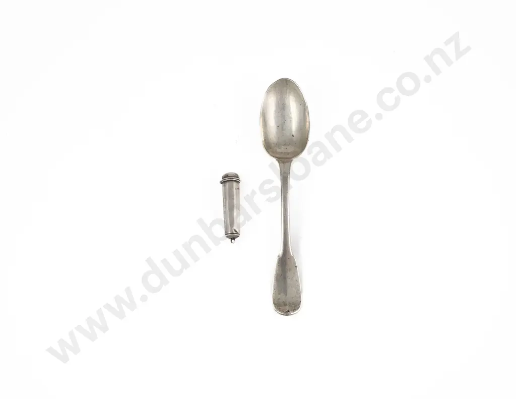 C18th European Silver Dessert Spoon Image 1++