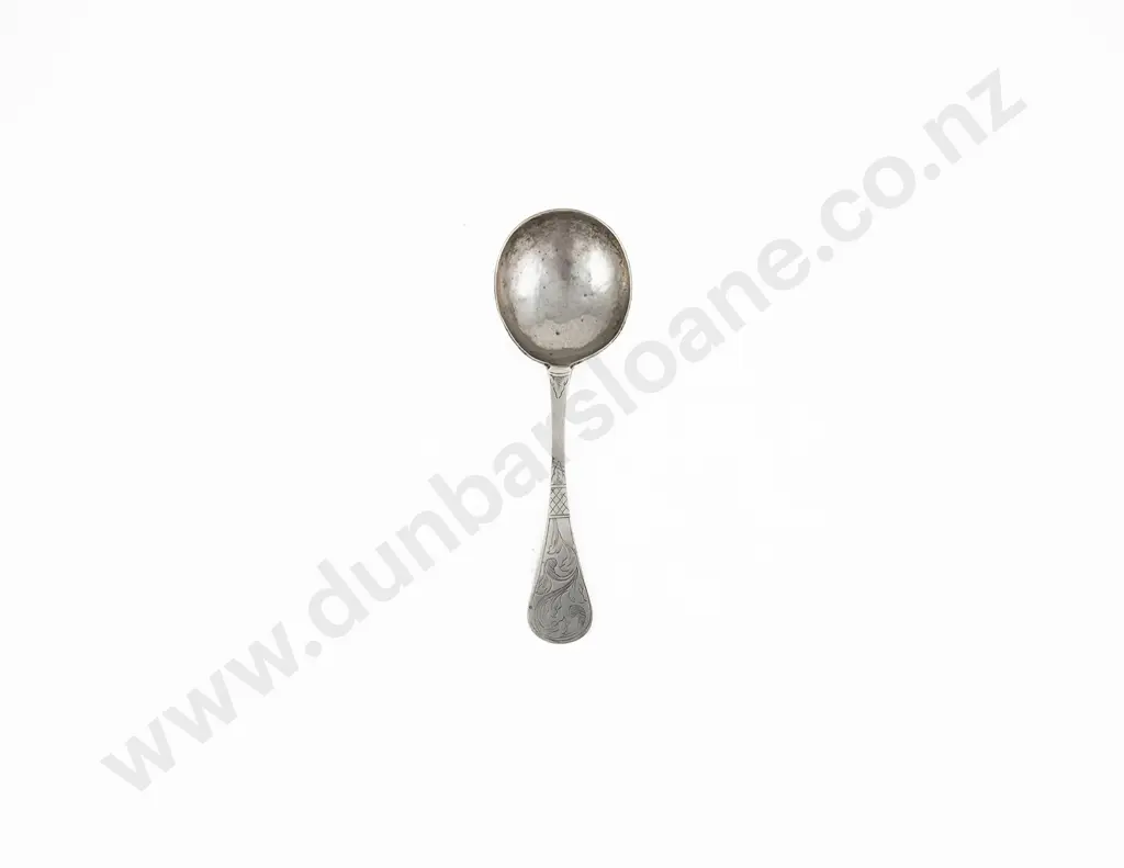 Interesting Mid 18th Century Norwegian Silver Marriage or Christening Spoon Image 1++