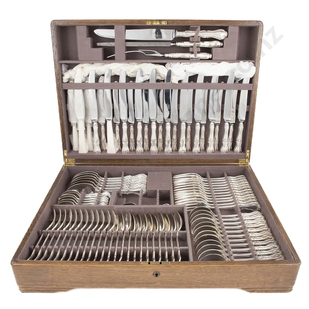 Good Quality Mappin & Webb S/P Oak Cased Canteen Of Cutlery Image 1++