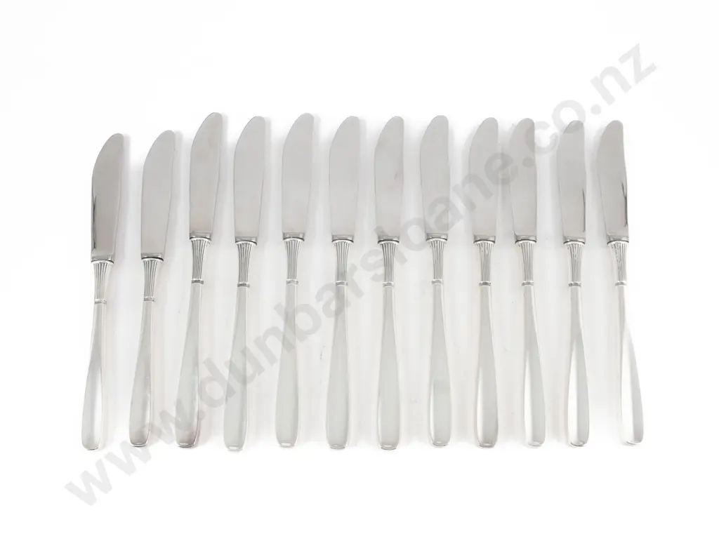Set Of 10 Large & 2 Smaller S/S Handled Danish Knives Image 1++