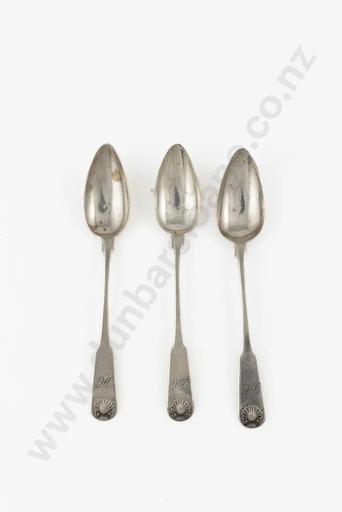 Set Of 3 Geo III Scottish Provincial S/S Grapefruit Spoons By Robert Keay Of Perth Image 1++