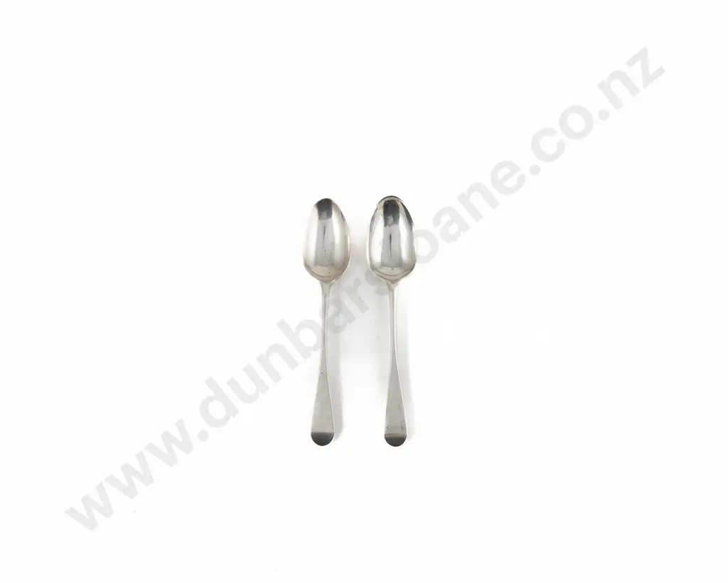 Pair Geo III Scottish S/S Dessert Spoons Image 1++