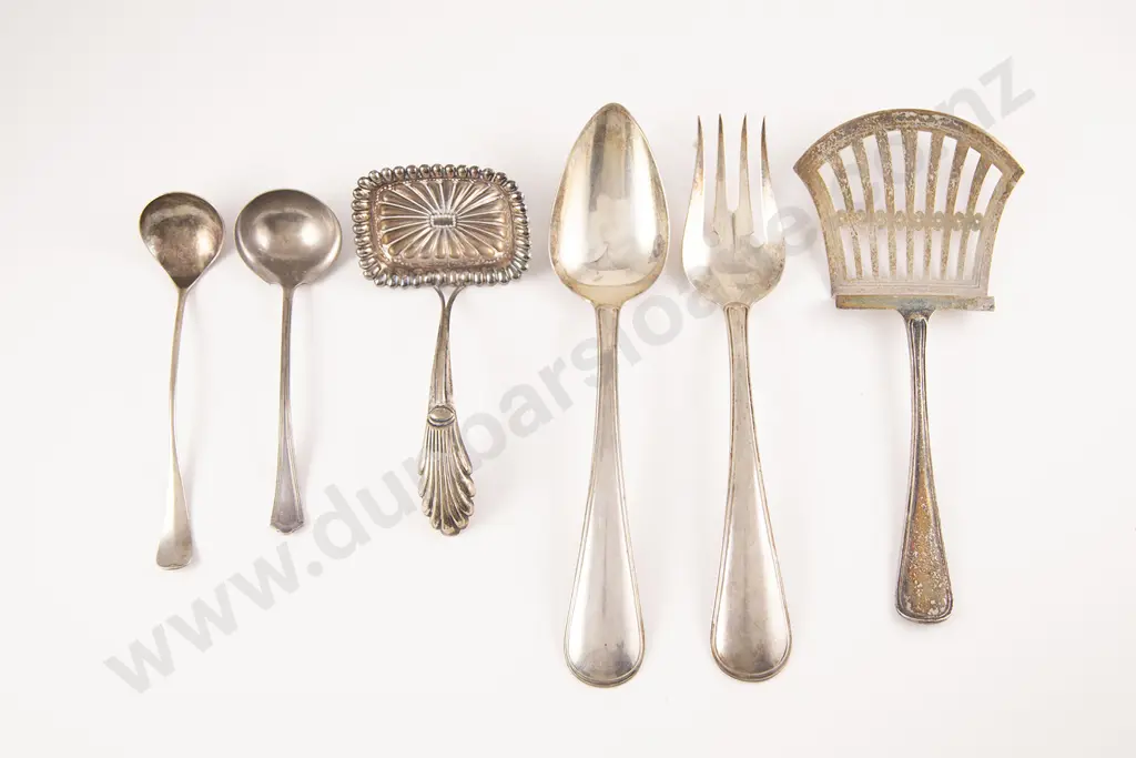 Pair Dutch Silver Salad Servers Image 1++