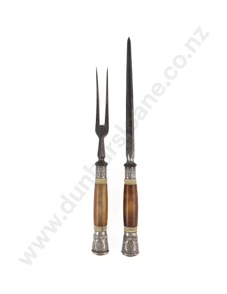 C19th Two Piece Carving Set Image 1++