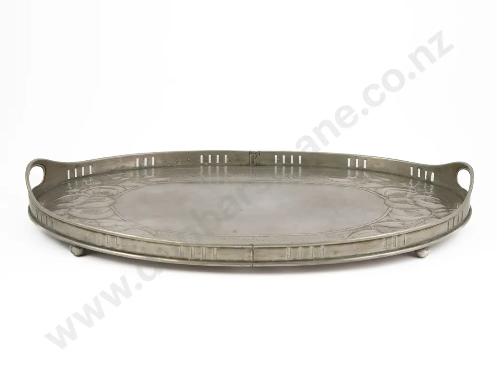 Art Nouveau S/P Oval Two Handled Drinks Tray Image 1++