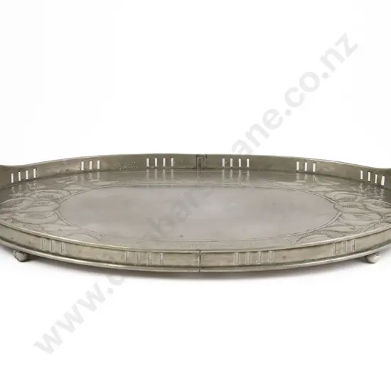 Art Nouveau S/P Oval Two Handled Drinks Tray