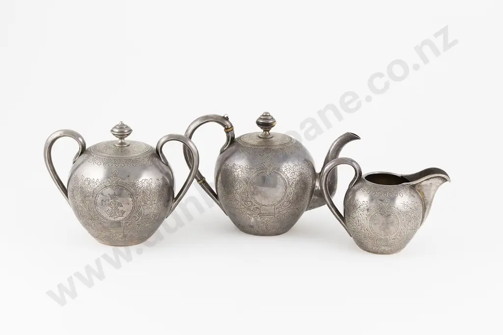 .84 Standard Silver 3pce Teaset Image 1++