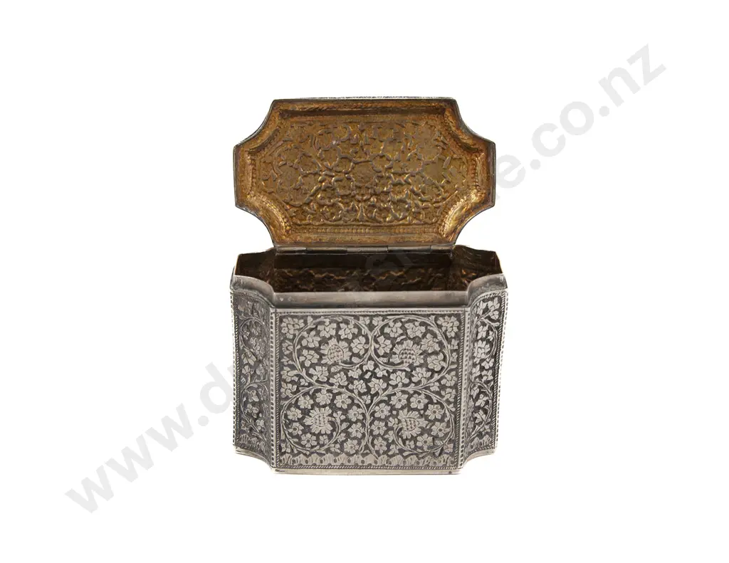 Fine Quality C19th Anglo-Indian Silver Tea Caddy Image 1++