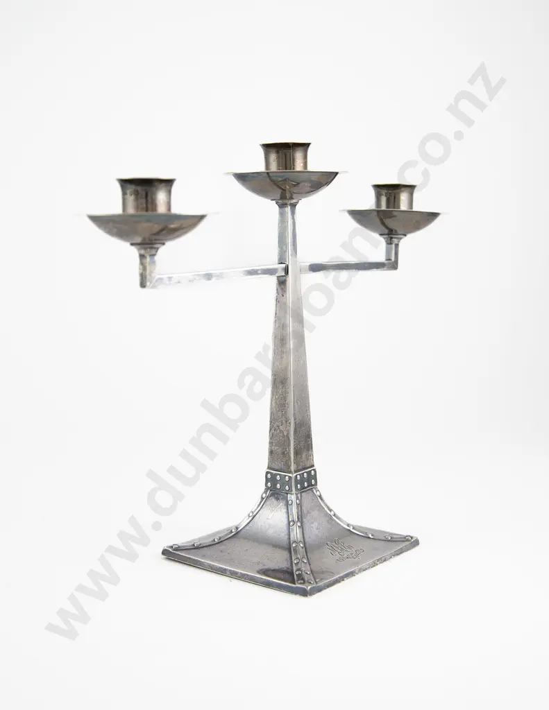 Edw VII S/S Arts & Crafts Candlestick Image 1++