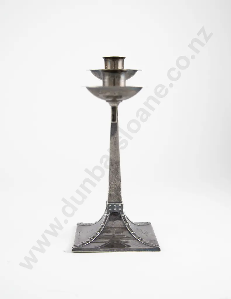 Edw VII S/S Arts & Crafts Candlestick Image 1++