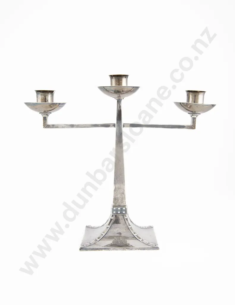 Edw VII S/S Arts & Crafts Candlestick Image 1++