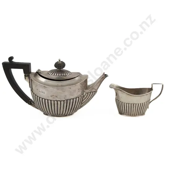 Vict S/S Batchelors Teapot & Later Matching Milk Jug