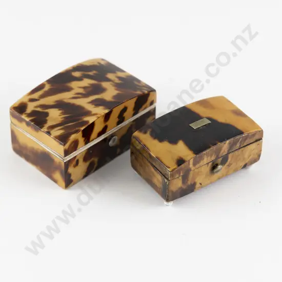 Victorian Tortoise Shell Cotton Box and Trinket Box