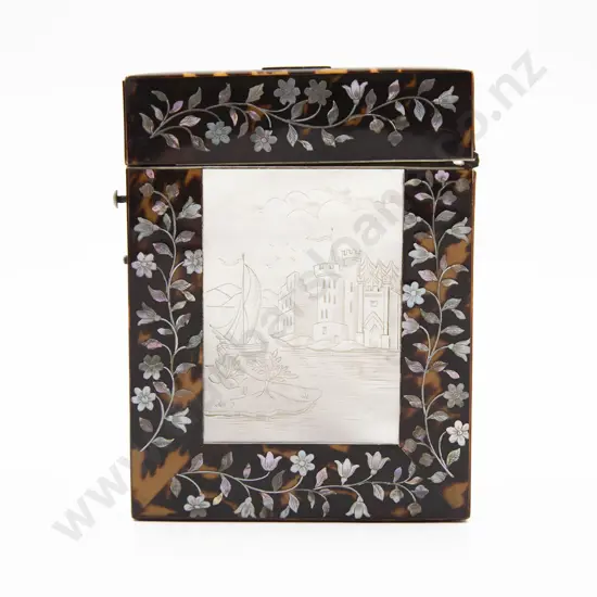 C19th Tortoiseshell & MOP Card Case