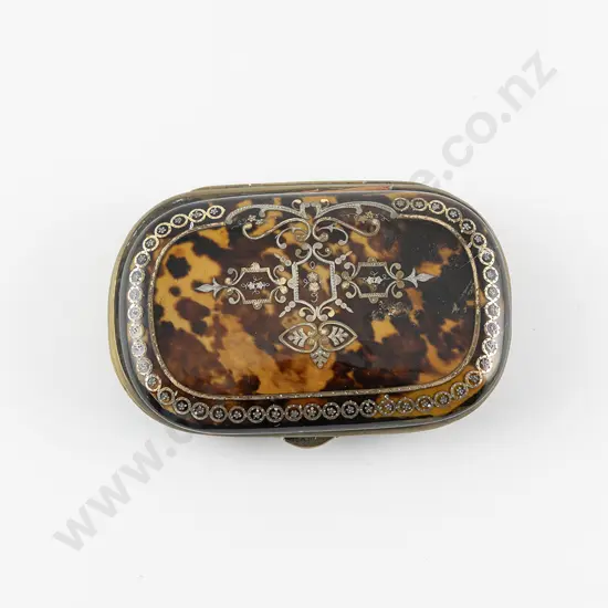Vict S/S and Gold Inlaid Tortoise Shell Purse