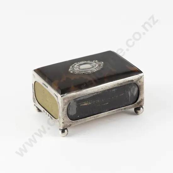 Vict S/S Mounted Tortoise Shell Table Match Box Cover