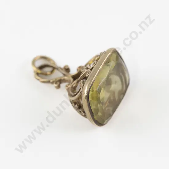 9ct Citrine Fancy Seal Fob