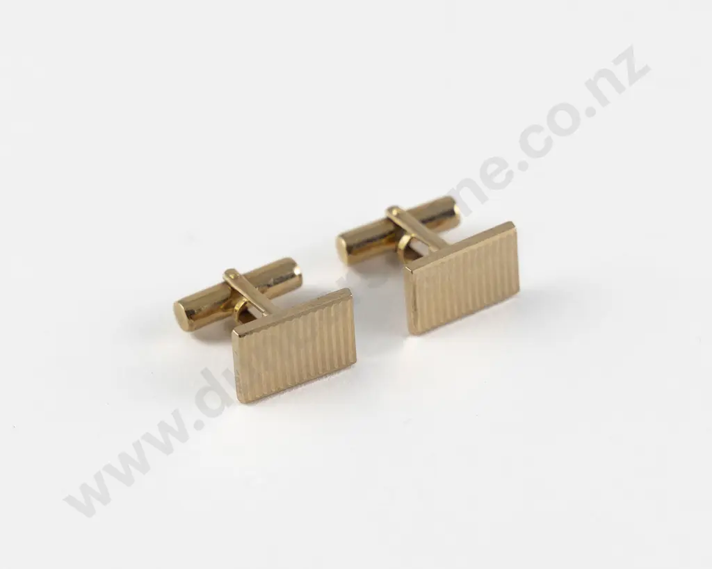 Pair 18ct Rectangular Panel Cuff-Links Image 1++