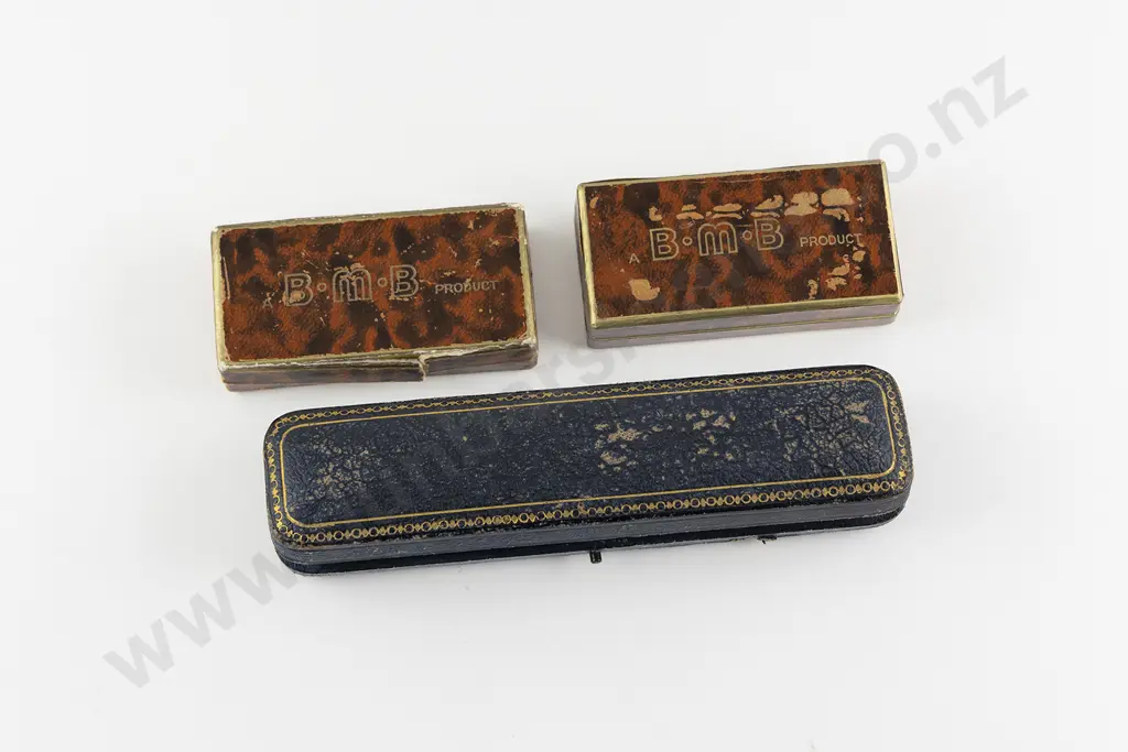 Cased Set Six Gilt Metal and Casein Buttons Image 1++