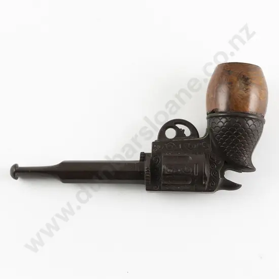 1930's Bakelite & Figured Walnut Pistol Pipe