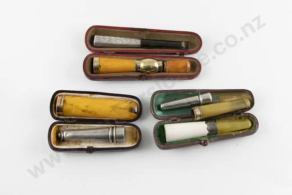 Seven Meerschaum and Amber Cigar and Cheroot Holders Image 1++