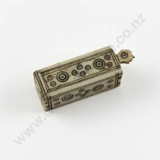 Napoleonic Prisoner of War Carved Bone Dice Box