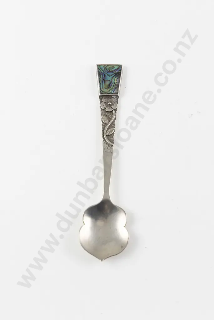 NZ Silver and Paua Jam Spoon Image 1++