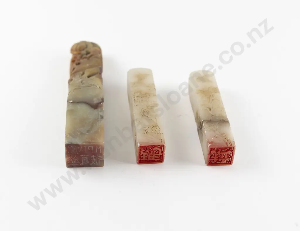 Three Chinese Soapstone Seal Chops Image 1++