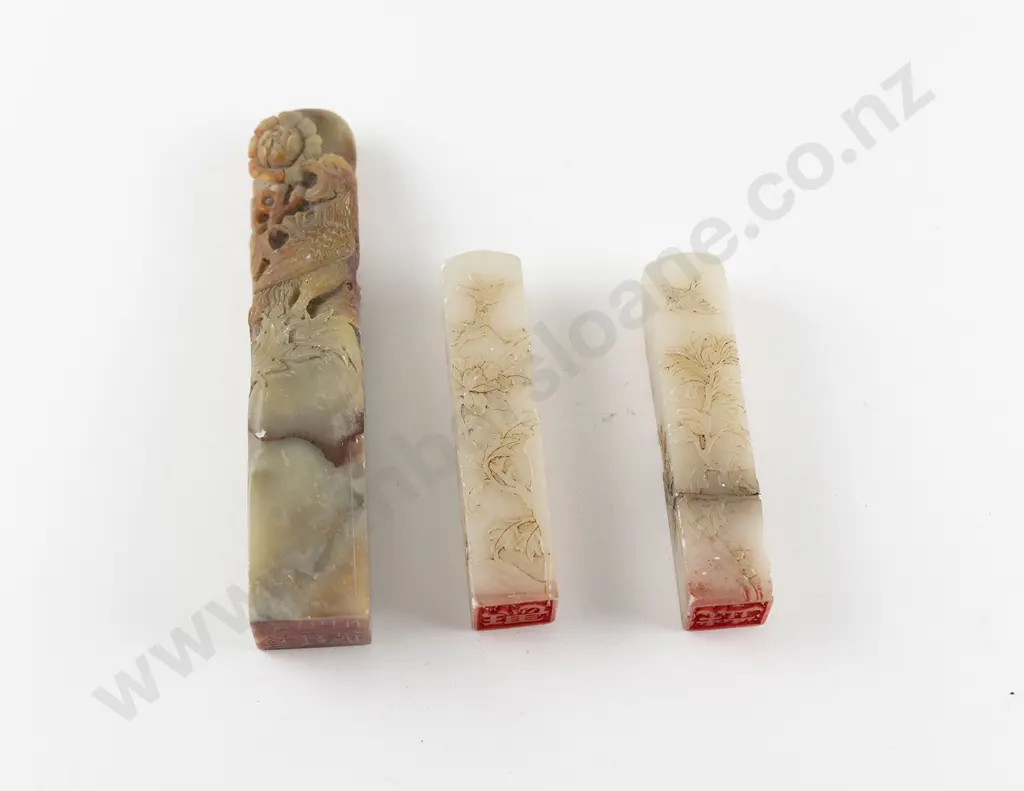 Three Chinese Soapstone Seal Chops Image 1++