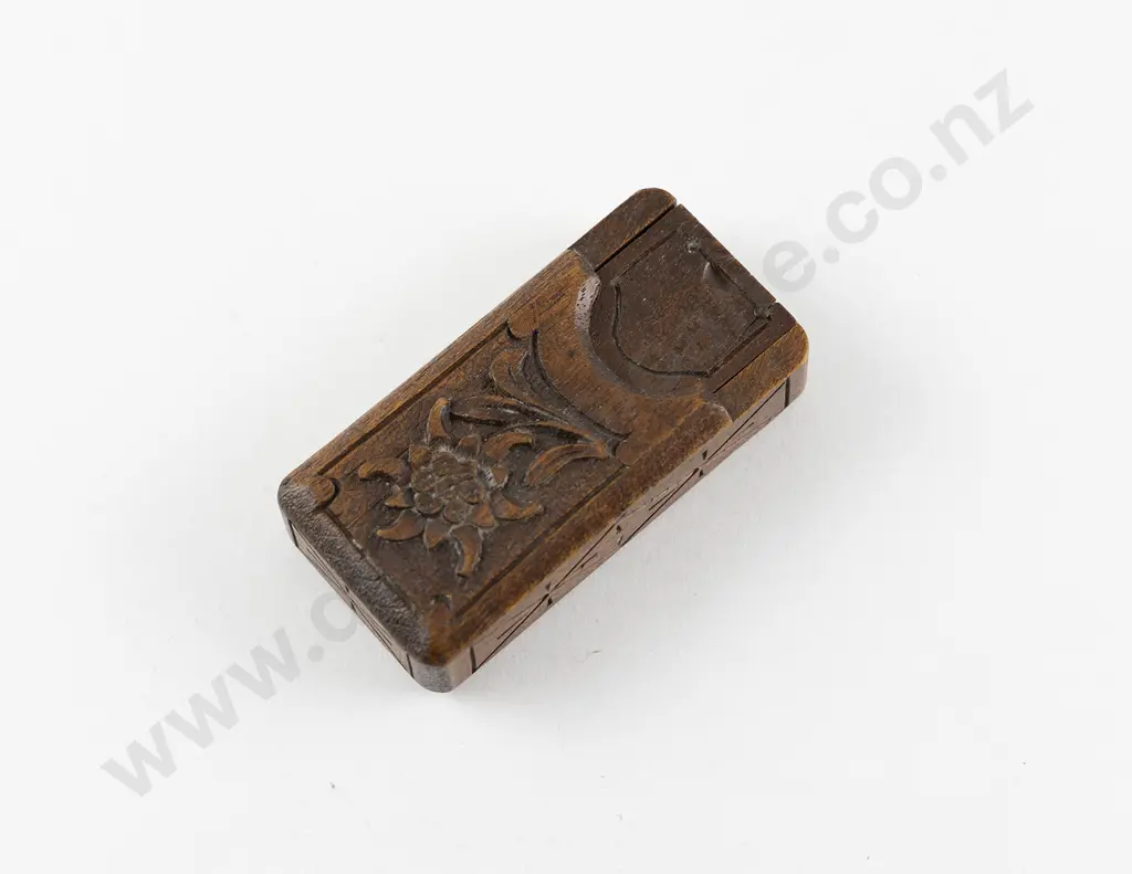 Victorian Hand Carved Walnut Pocket Thermometer Image 1++