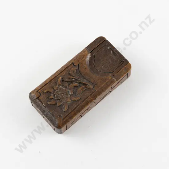 Victorian Hand Carved Walnut Pocket Thermometer