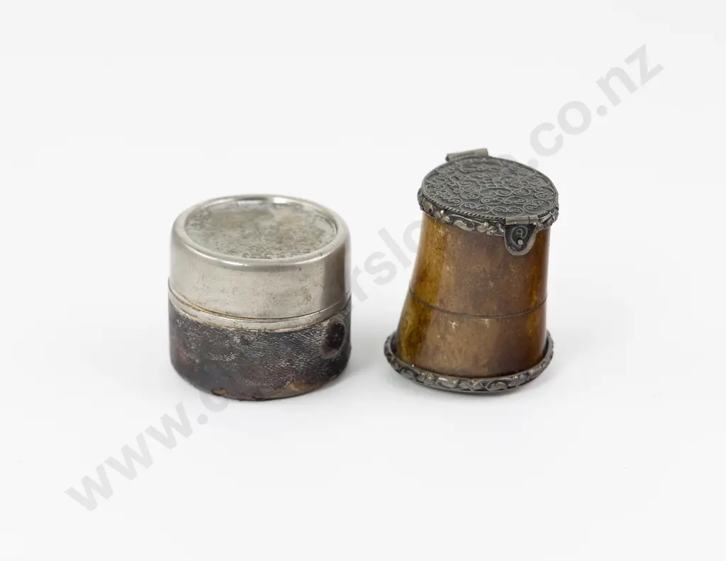 Small Antique Ivory or Bone Inkwell Image 1++