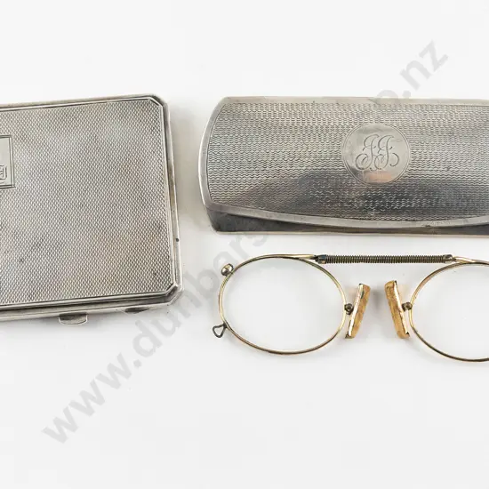 GeoIV S/S Machine Engraved Spectacle Case