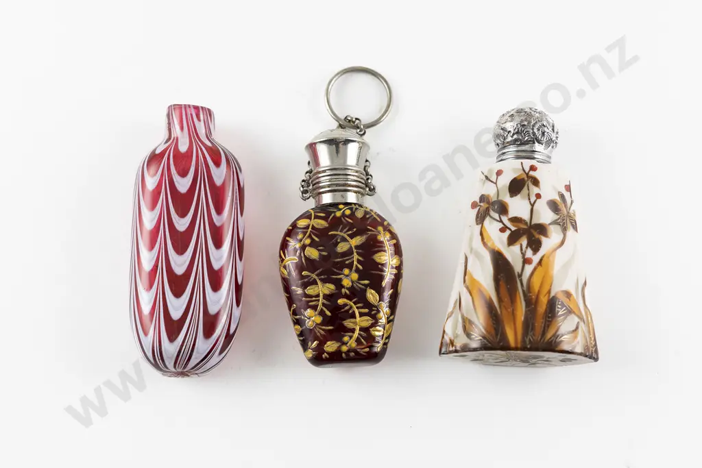 Three C19th Glass Salts Bottles Image 1++