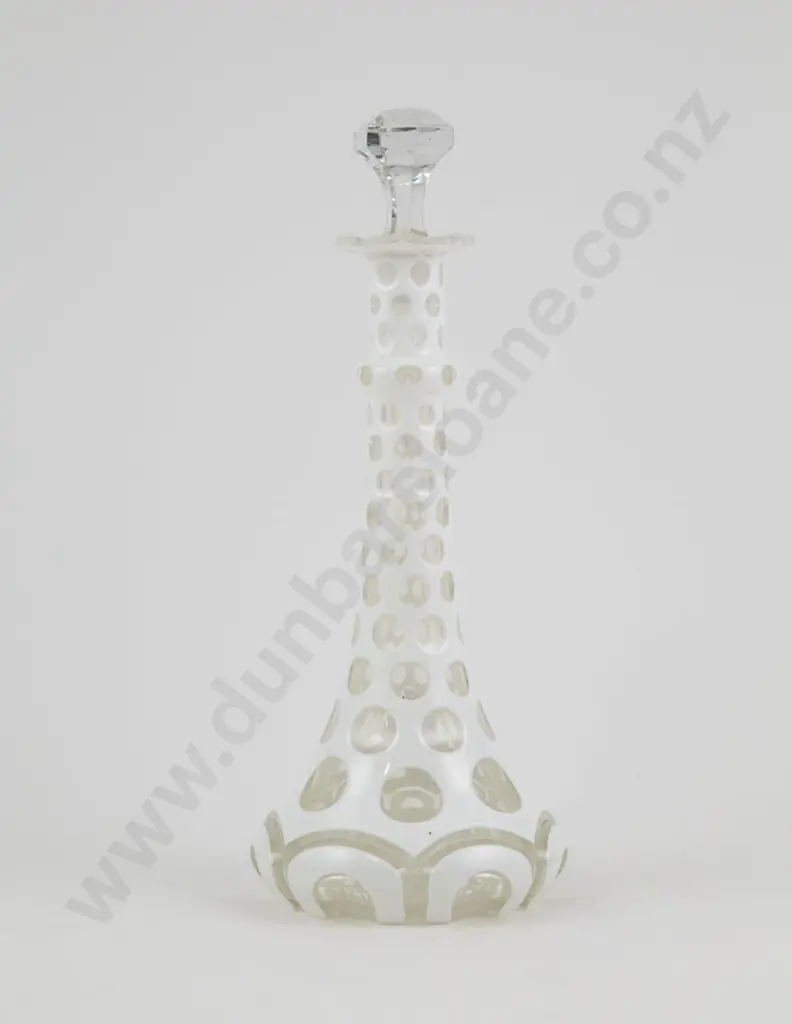 Late C19th Bohemian Glass Flash Cut Scent Bottle Image 1++