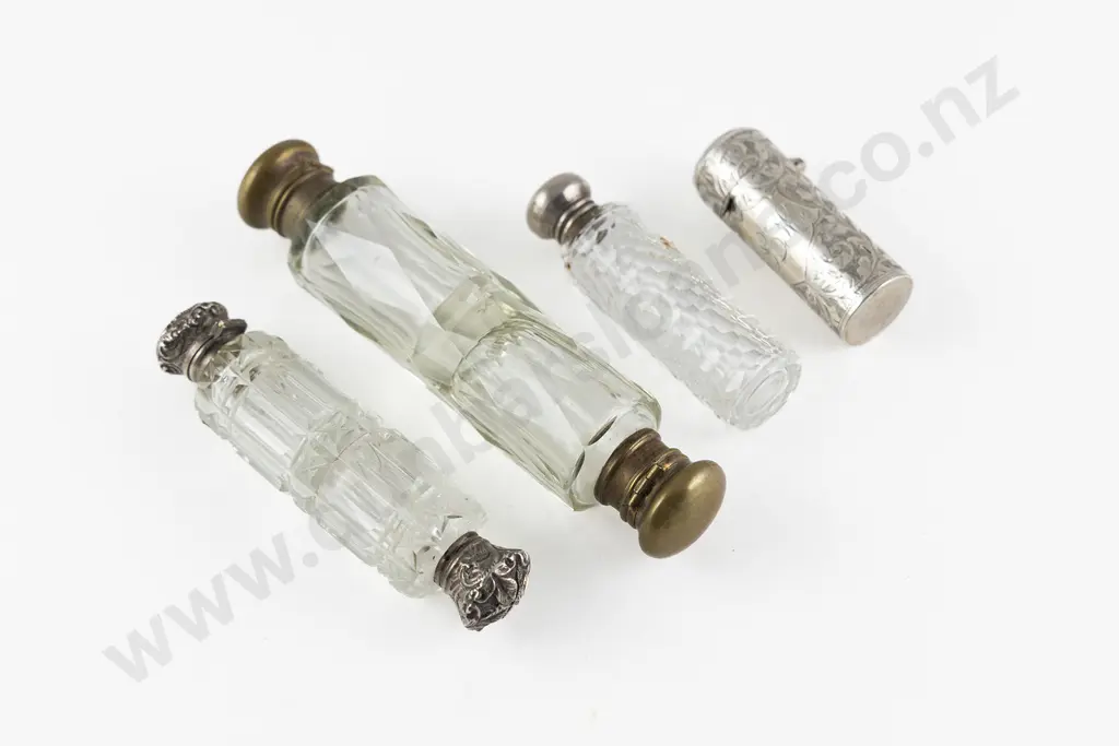 Two Victorian Cut Glass Double Ended Scent Flasks Image 1++