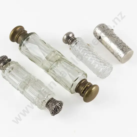 Two Victorian Cut Glass Double Ended Scent Flasks