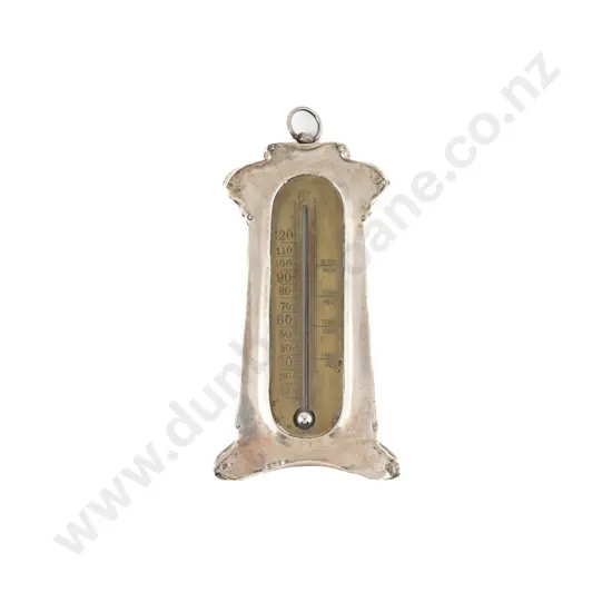 An Unusual Art Nouveau S/S Framed Brass Barometer