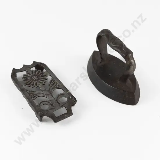Victorian Cast Iron Lace Iron with Trivet