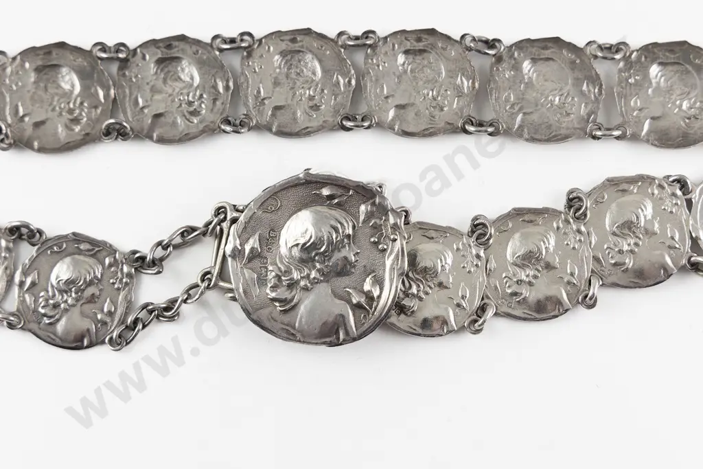 Art Nouveau S/S Panel Linked Belt Image 1++