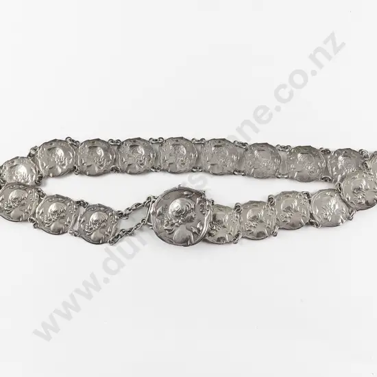 Art Nouveau S/S Panel Linked Belt