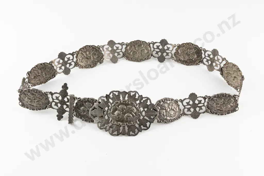 Edwardian S/Plate Fancy Gainsborough Angel Pattern Belt Image 1++