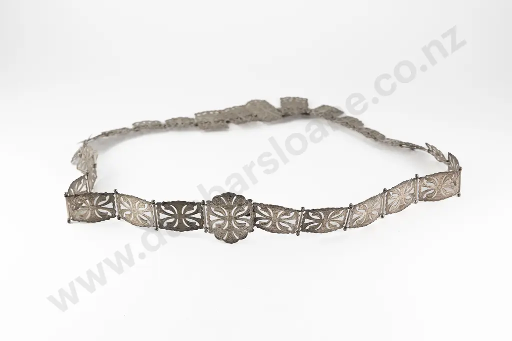Edwardian S/S Fancy Panel Link Belt Image 1++