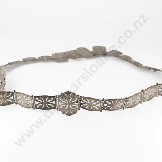 Edwardian S/S Fancy Panel Link Belt
