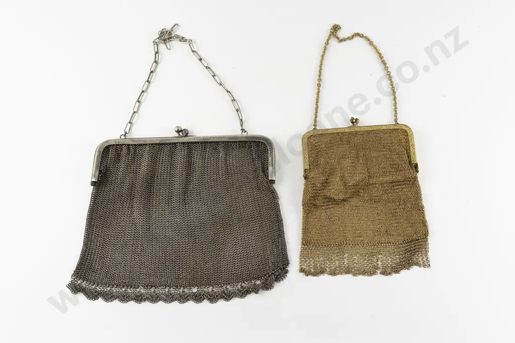 Art Deco Silver Plate Mesh Purse Image 1++