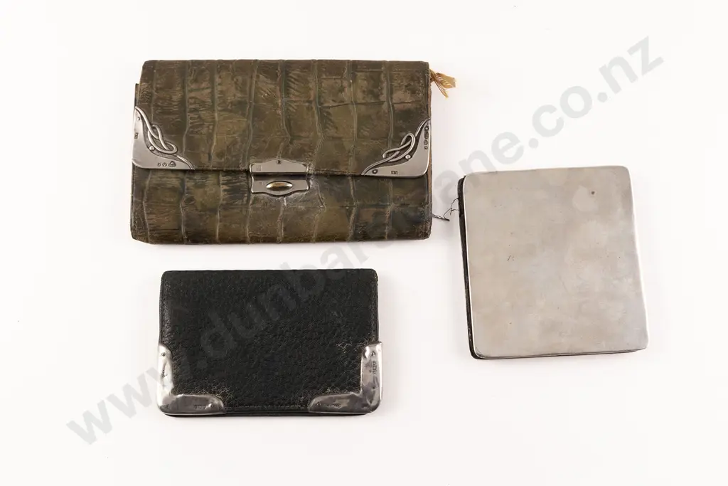 Two Early C20th S/S Mounted Leather Necessaire Cases Image 1++
