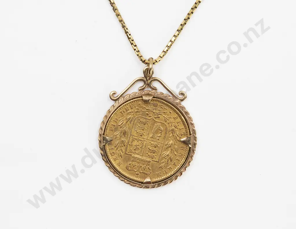 Victorian 1869 Full Sovereign in 9ct Pendant Mount Image 1++
