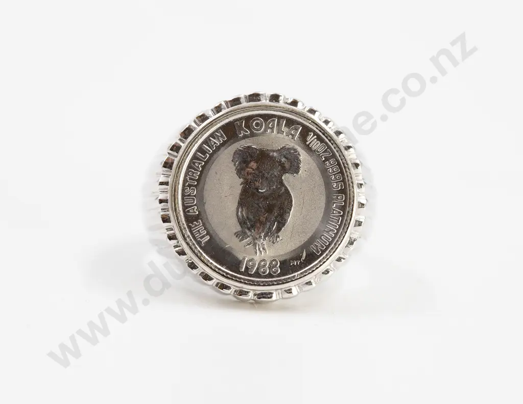 14ct White Gold 1988 Koala Platinum Coin Ring Image 1++
